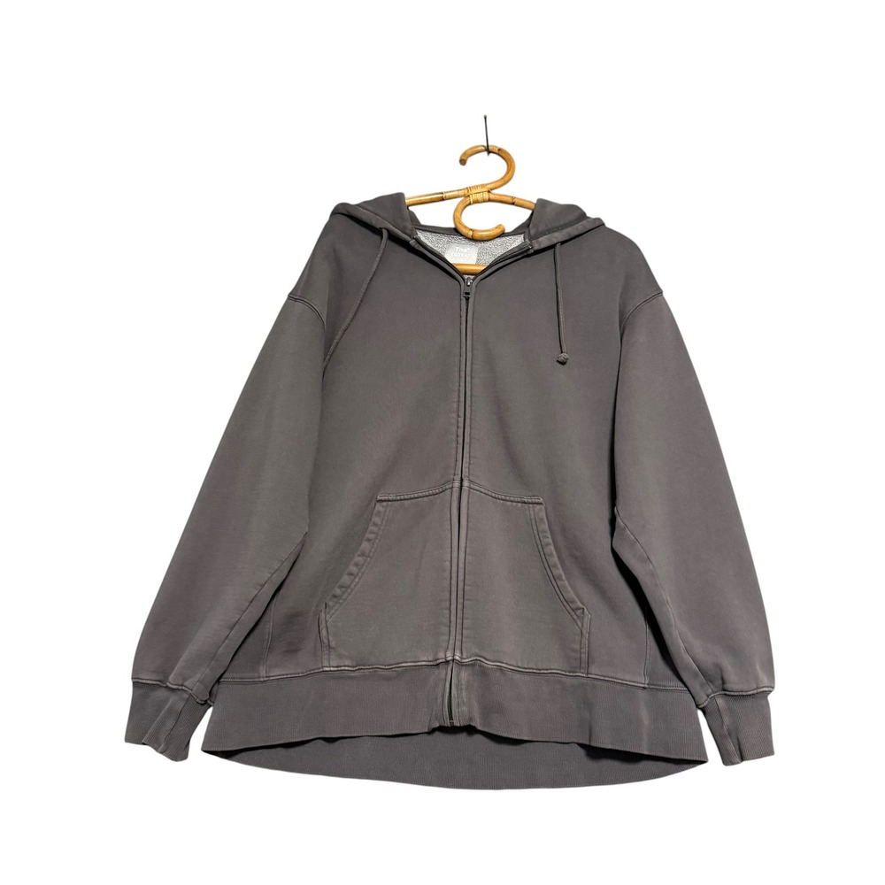 Aritzia | Tna | CozyAF Zip Hoodie Grey Fleece Oversized Size 2